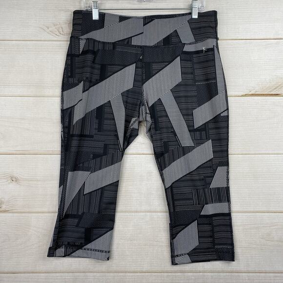 Danskin Now Womens L 12-14 Geometric Print Capri Leggings Athletic Workout - Picture 1 of 13